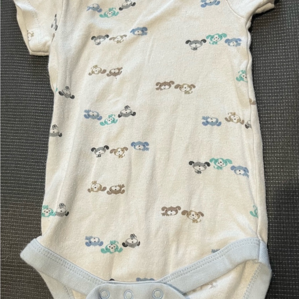 Wonder Nation White and Blue Baby Onesie